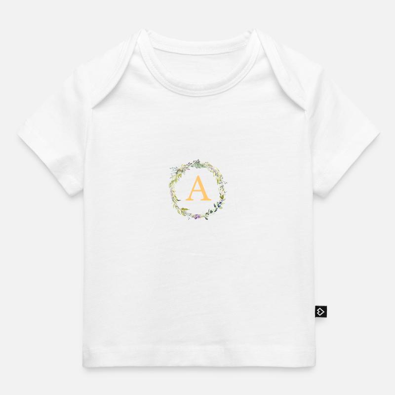 Une couronne d’Eucalyptus monogramme - T-shirt Premium bébé bio - blanc