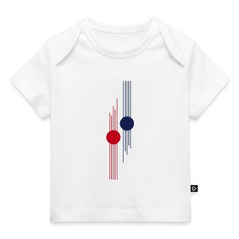 Impulsion géométrique rouge-bleu - T-shirt Premium bébé bio - blanc - Devant