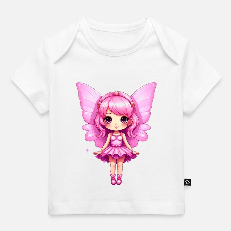 Mignonne Fée Rose - T-shirt Premium bébé bio - blanc