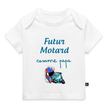 Futur motard comme papa - T-shirt Premium bébé bio - blanc - Devant