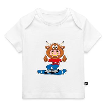 STIER - BULLE - RIND - SNOWBOARD - WINTERSPORT - Baby Premium Organic T-Shirt - Weiß - Vorne
