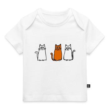 Katzen Meeting - Baby Premium Organic T-Shirt - Weiß - Vorne
