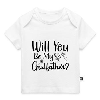 Möchtest du mein Patenonkel sein Taufpaten - Baby Premium Organic T-Shirt - Weiß - Vorne