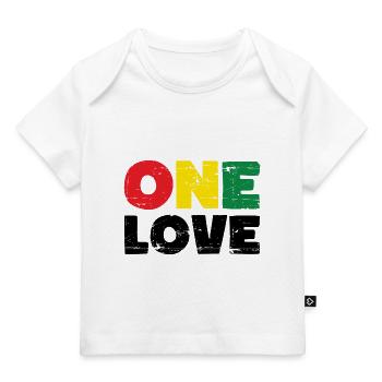 One Love Reggae Musik - Baby Premium Organic T-Shirt - Weiß - Vorne