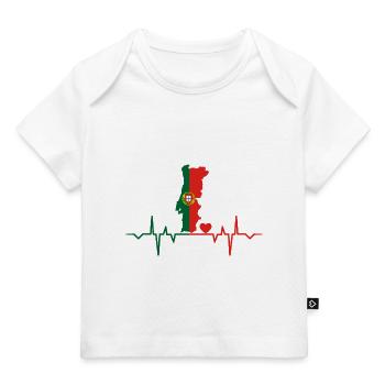 portugal portugiese portugiesin herzschlag herz - Baby Premium Organic T-Shirt - Weiß - Vorne