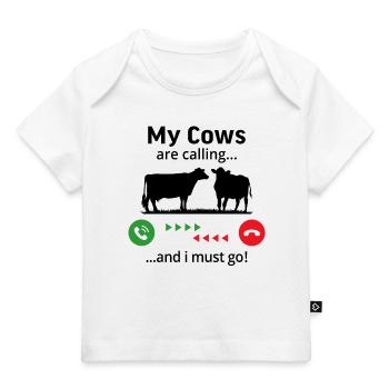 Meine Kühe rufen und ich muss gehen - Baby Premium Organic T-Shirt - Weiß - Vorne