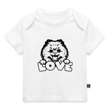 Spitz Pomeranian Zwergspitz Chien - T-shirt Premium bébé bio - blanc - Devant