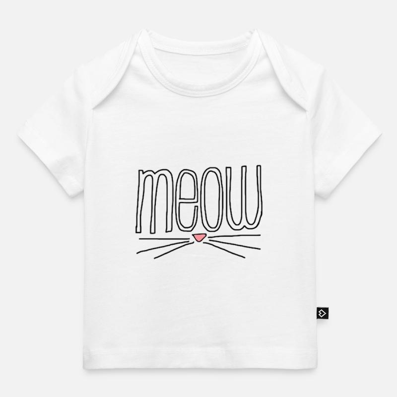 Visage de chat Meow - T-shirt Premium bébé bio - blanc