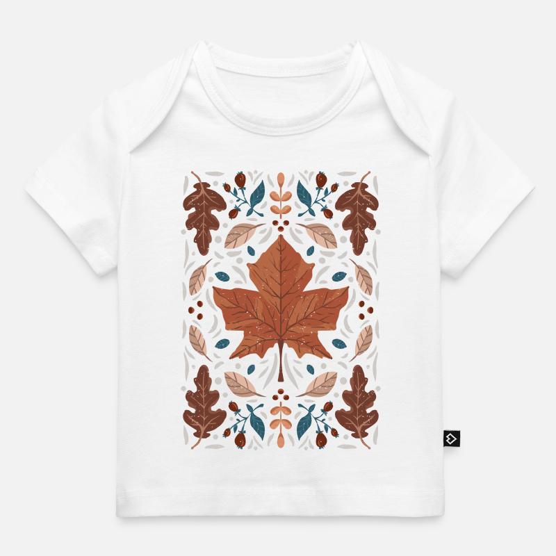 Feuilles d’automne en automne - T-shirt Premium bébé bio - blanc