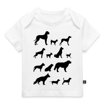 Silhouette de chien 1 - T-shirt Premium bébé bio - blanc - Devant