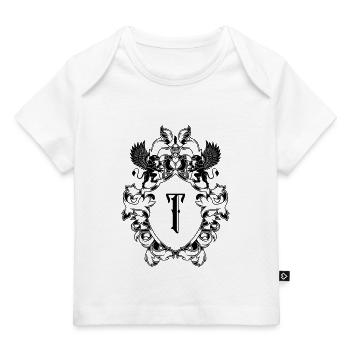 T Buchstabe Wappen - Baby Premium Organic T-Shirt - Weiß - Vorne