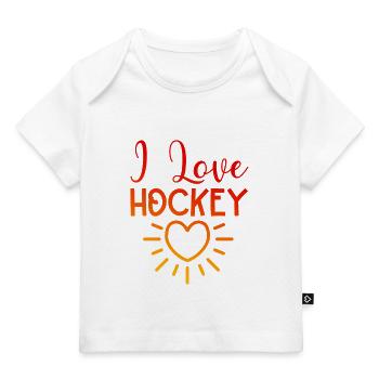 I love hockey - Baby Premium Organic T-shirt - white - Front