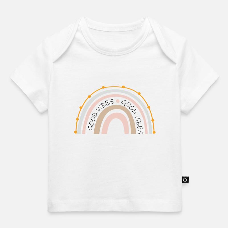 Good Vibes Arc-en-ciel - T-shirt Premium bébé bio - blanc
