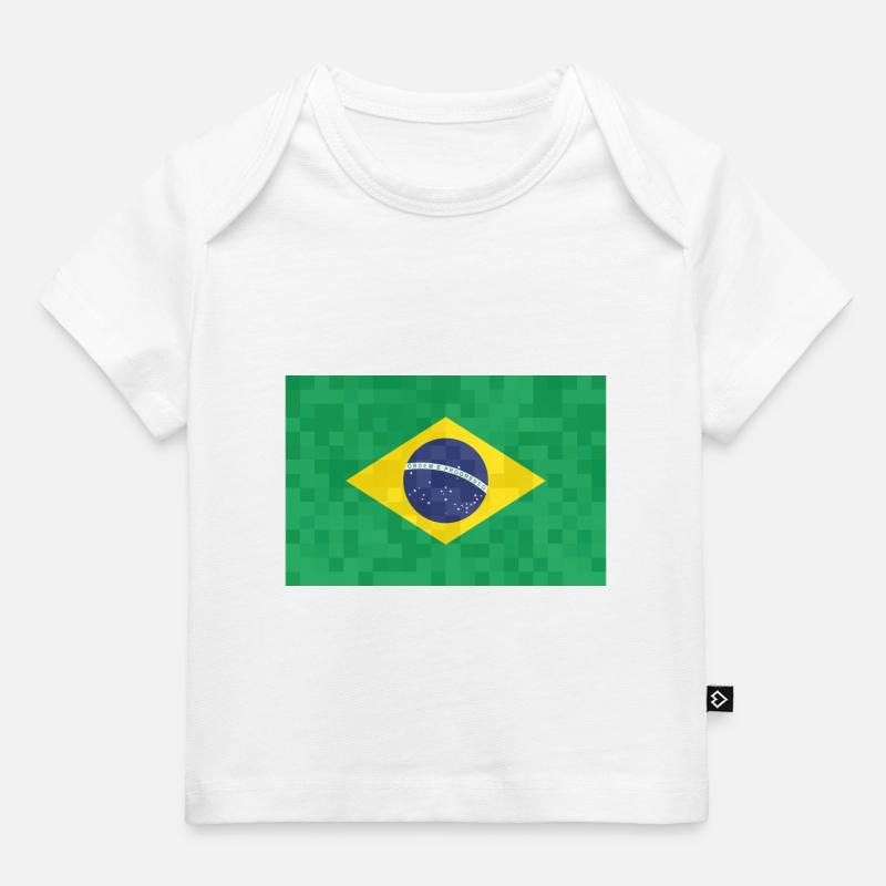 Drapeau du Brésil Drapeau brésilien Amérique du Sud - T-shirt Premium bébé bio - blanc
