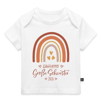 Große Schwester 2026 Regenbogen - Baby Premium Organic T-Shirt - Weiß - Vorne
