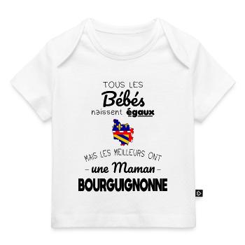 Bébés égaux meilleurs ont une maman Bourguignonne - T-shirt Premium bébé bio - blanc - Devant