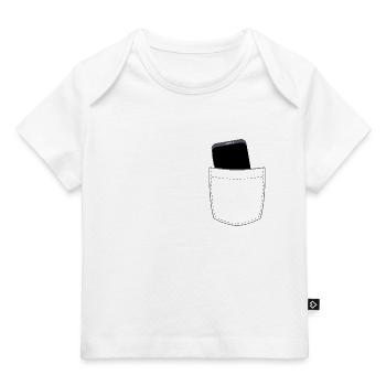 Poche poitrine avec téléphone portable - T-shirt Premium bébé bio - blanc - Devant