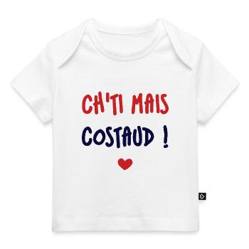 body bébé ch'ti mais costaud - T-shirt Premium bébé bio - blanc - Devant