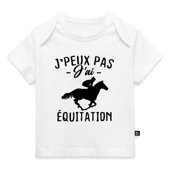 Je Peux Pas J'ai Équitation - T-shirt Premium bébé bio - blanc - Devant