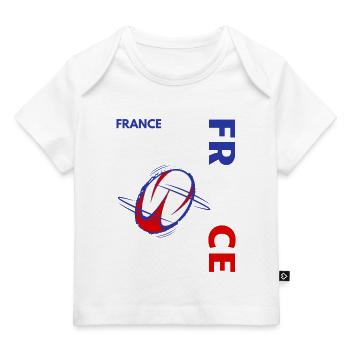 france rugby design,rugby france ,france - T-shirt Premium bébé bio - blanc - Devant