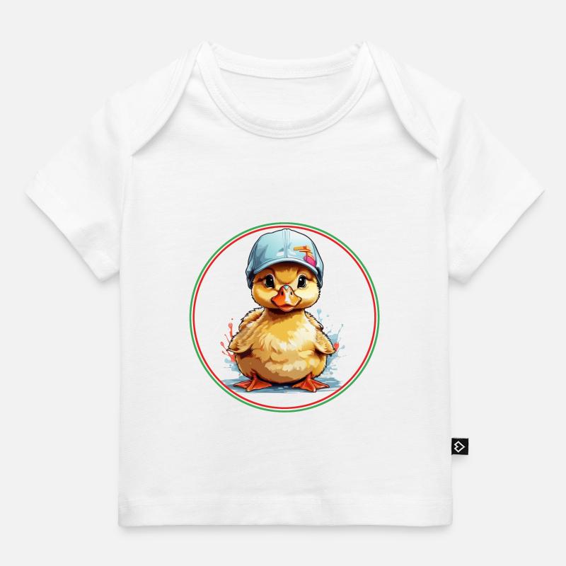 Mignon caneton coquin avec casquette - T-shirt Premium bébé bio - blanc