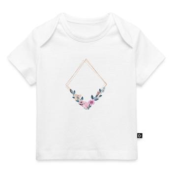 Fleurs triangulaires personnalisables - T-shirt Premium bébé bio - blanc - Devant