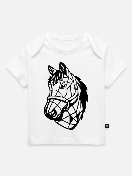 Low-Poly-Design für Pferde - Baby Premium Organic T-Shirt - Weiß