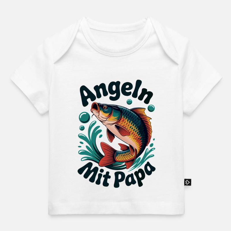 Pêcher avec papa - T-shirt Premium bébé bio - blanc