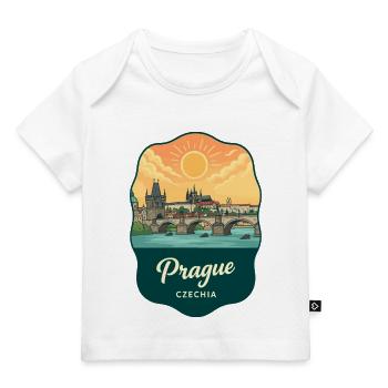 Insigne ancien du pont Charles de Prague - T-shirt Premium bébé bio - blanc - Devant