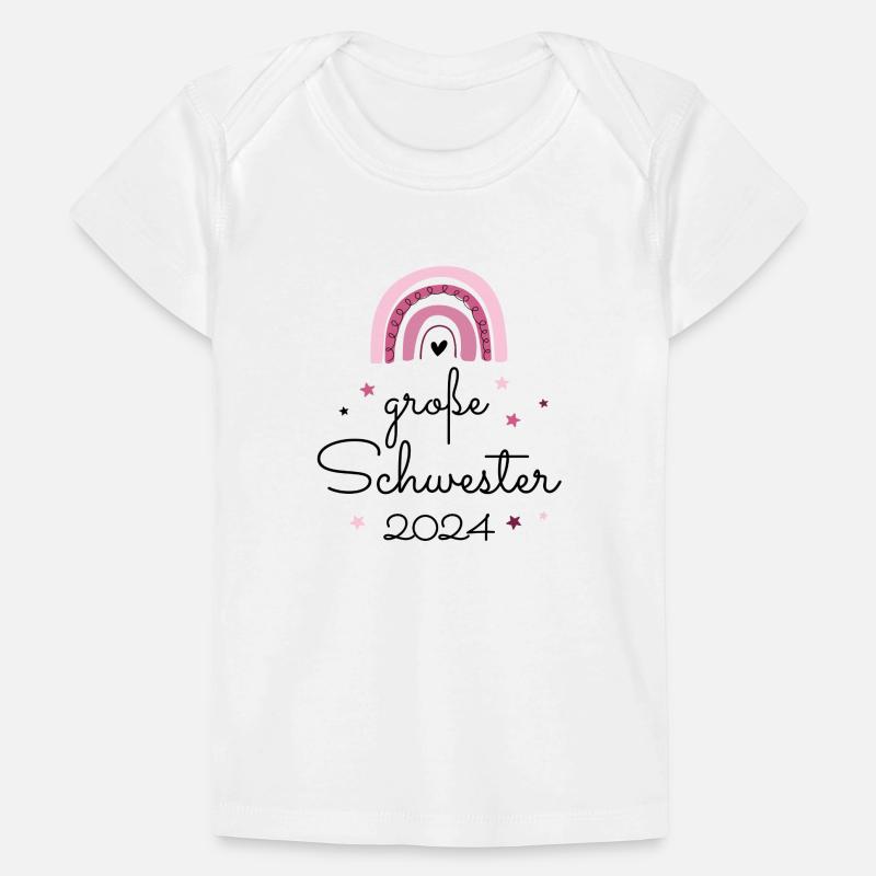 Ich werde große Schwester 2024 Regenbogen Mädchen Baby Premium Organic T-Shirt