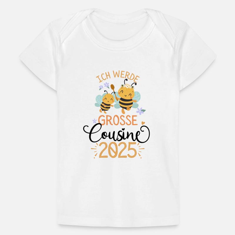 Ich werde Große Cousine 2025 Mädchen Biene Baby Premium Organic T-Shirt