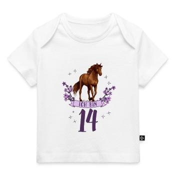 Geburtstag 14 Mädchen Pferd Reiten Stall Fourteen - Baby Premium Organic T-Shirt - Weiß - Vorne