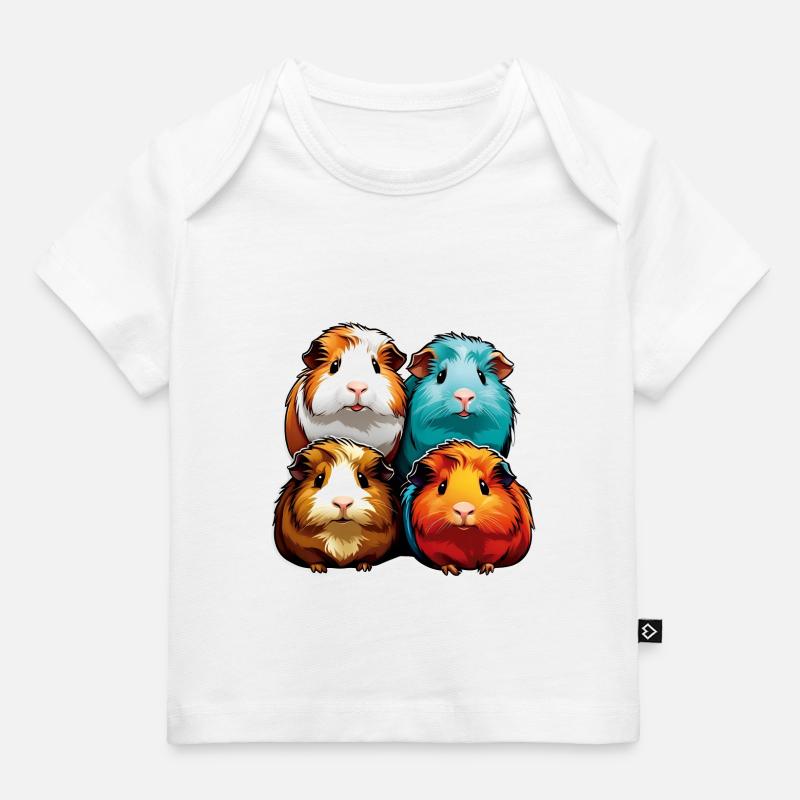 Quatre mignons cochons d’Inde - T-shirt Premium bébé bio - blanc