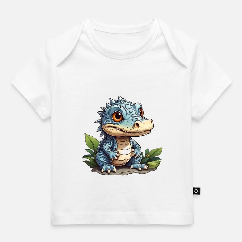 petit alligator mignon - T-shirt Premium bébé bio - blanc