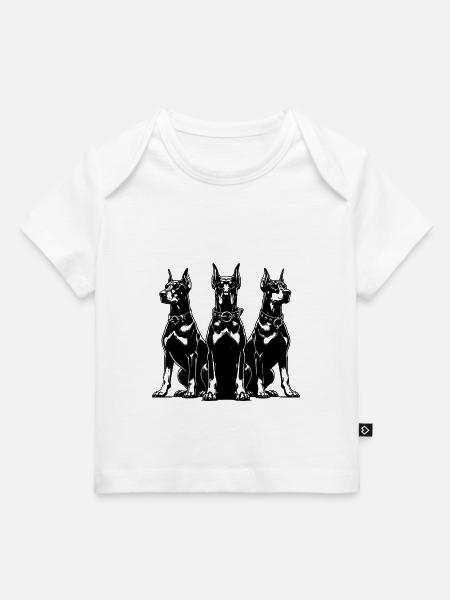 Drei wachsame Dobermänner Hunde - Baby Premium Organic T-Shirt - Weiß