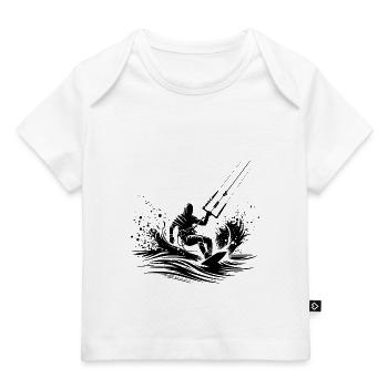 Wind Surfen am Himmel - Kite Wave Rider Surfing - Baby Premium Organic T-Shirt - Weiß - Vorne