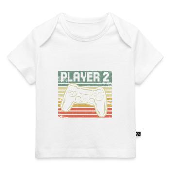 Player 1 Player 2 - Gamer Vater Sohn Partnerlook - Baby Premium Organic T-Shirt - Weiß - Vorne