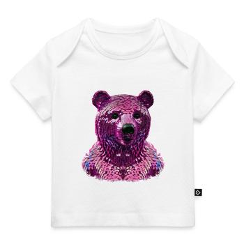 Bear,Sequins,Pink Bear,Shiny - Baby Premium Organic T-shirt - white - Front