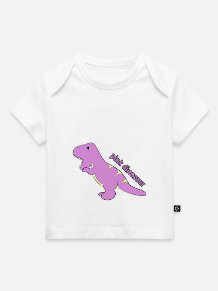 Pinker Dinosaurier - Baby Premium Organic T-Shirt - Weiß