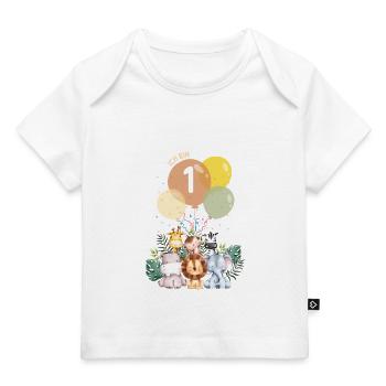 I’m One Safari Birthday avec Animals Wild One - T-shirt Premium bébé bio - blanc - Devant