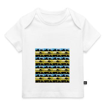 Tracteur Rayures 6 I Drôle de Cool Design Tracteur - T-shirt Premium bébé bio - blanc - Devant