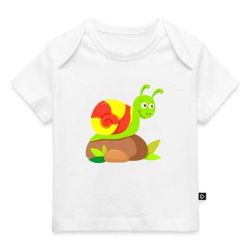 Escargot avec maison - T-shirt Premium bébé bio - blanc - Devant