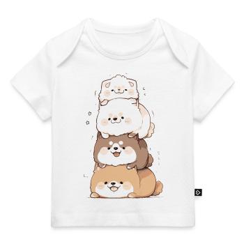 Pyramide de Shiba - T-shirt Premium bébé bio - blanc - Devant