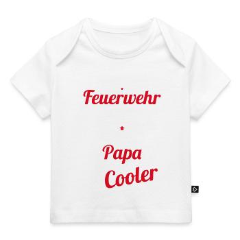 Ich habe einen Feuerwehr Papa wie normaler Papa - Baby Premium Organic T-Shirt - Weiß - Vorne