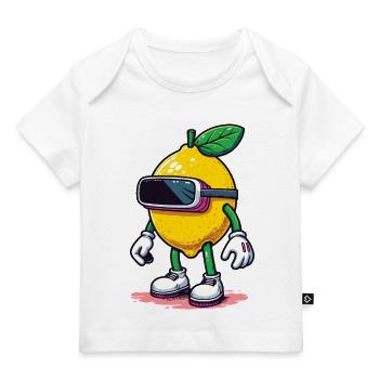 Coole Zitrone mit VR Brille Gamer Shirt - Baby Premium Organic T-Shirt - Weiß - Vorne
