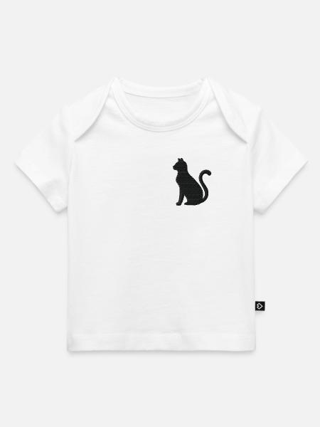 Umriss Katze bestickt - Baby Premium Organic T-Shirt - Weiß