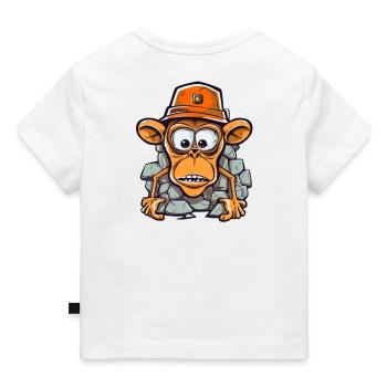 Adorable singe avec casque de construction - T-shirt Premium bébé bio - blanc - Dos