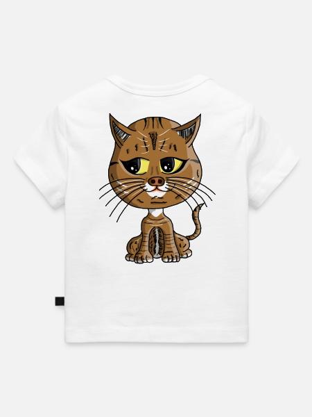 Chat tigre Kawaii illustré - T-shirt Premium bébé bio - blanc