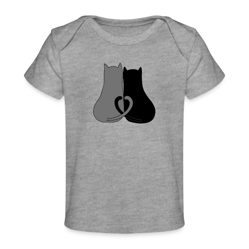 2 chat coeur - T-shirt bio Bébé