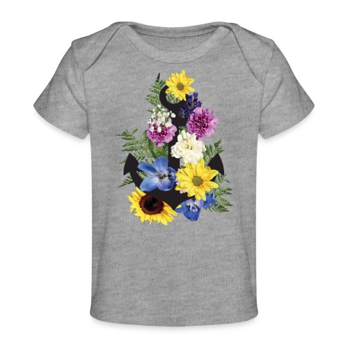 Blumen Anker_ - Baby Bio-T-Shirt